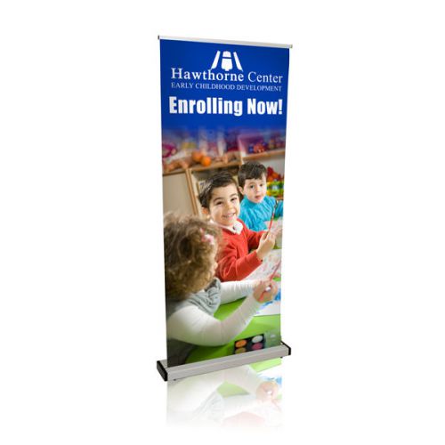 Wholesale 31&#034;x75&#034; Economy Retractable Roll up Banner Stand Display Aluminum Prom