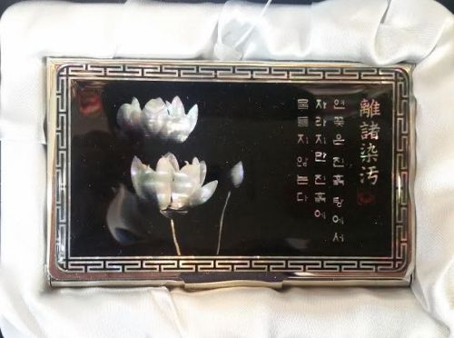 Business Sales Credit Card Holder Case Hand Made Gift Present Mother of Pearl(D)