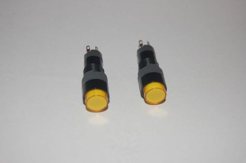 5PCS 10MM Yellow Light  ROUND LED ILLUMINATED Pilot Lamp 220V AC 2 PINS