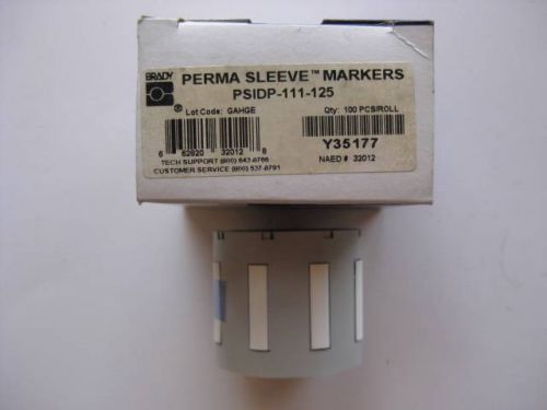 Brady psidp-111-125(w) permasleve wire markers heat shrinkable nos for sale