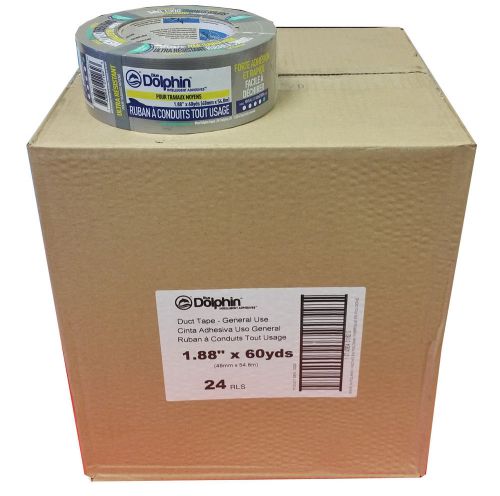 Case/24 blue dolphin medium duty general purpose duct tape 1.88&#034; x 60yds silver for sale