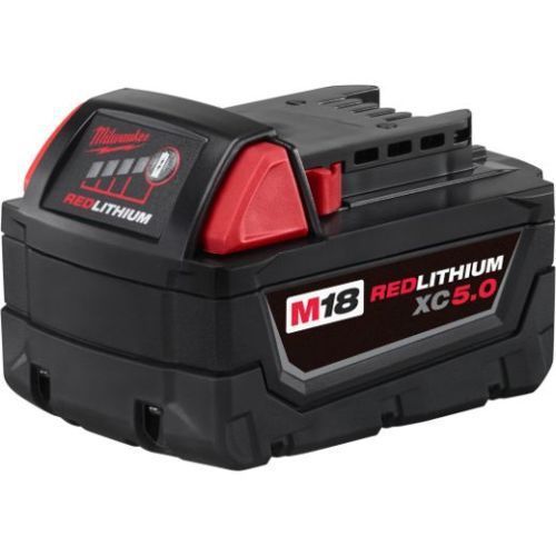 NEW Milwaukee M18 18v 5.0Ah RED XC New Model li-ion Power Tool Battery pack