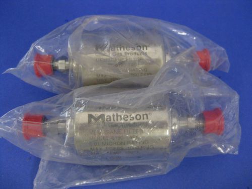 Matheson inline gas filter 6190-t4ff, 1/4&#034; tube fitting, 1000 psig, lot of 2 for sale