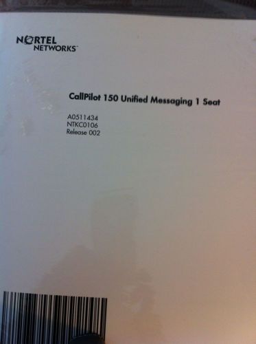 Nortel CallPilot 150 Unified Messaging 1-Seat Authorizations NTKC0106