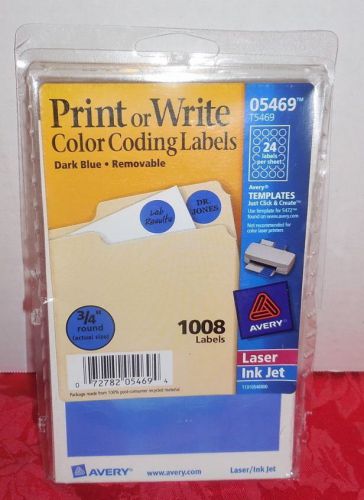 Avery Round Color Coding Label - 0.75&#034;D -1008/Pk - 24/Sht - Dark Blue - AVE05469