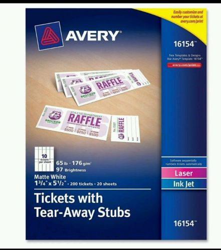 AveryTickets withTear-Away Stubs,1.75inches Packof 200 by Avery16154 Color-White