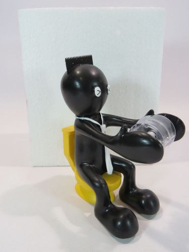 Office Desk Supplies Organizer Tape Dispenser Man on Toilet Black Yellow
