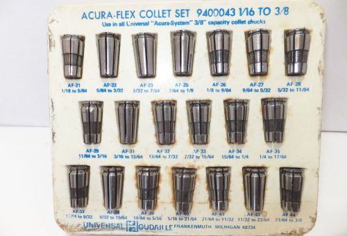 20 PIECE SET 3/8&#034; SERIES ACURA FLEX COLLET SET USED ON KWIK SWITCH 200 AND 300