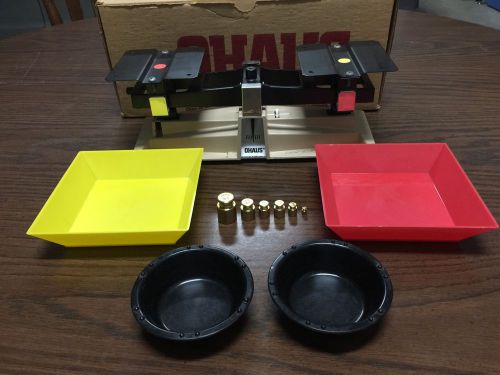 OHAUS School BALANCE SCALE Comes With Box, Bowls, 6 Brass Calibration Weights