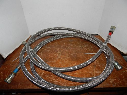 Braided stainless cryogenic hoses w/aeroquip 5400-s5-8 fittings,for helium? ln2? for sale
