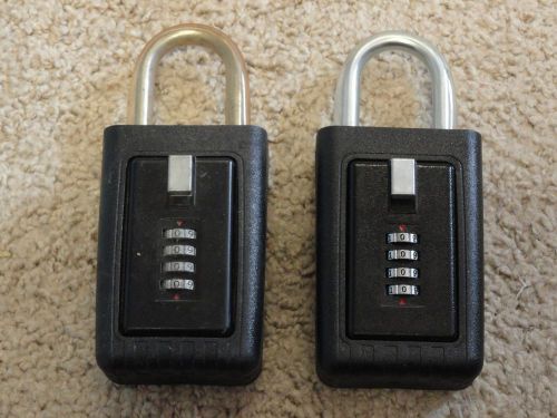 Lot of (2) Realtors 4 Digit Combination Security Combo Key Lockboxes Real Estate
