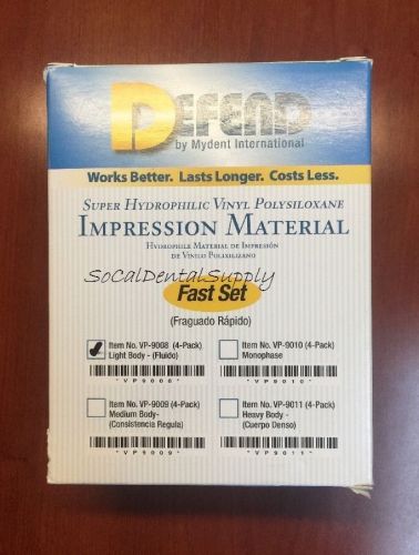 Light Body Impression Material Pack of 4 Cartridges Defend by Mydent Fast Set