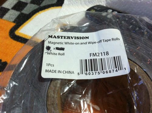 Mastervision white magnetic dry erase tape 2 inch x 10 feet for sale