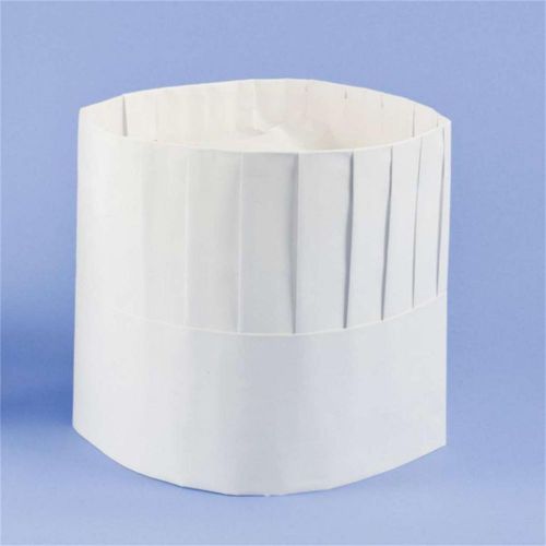Adjustable Disposable Chef Hat Pleated Paper White (10 7.5)