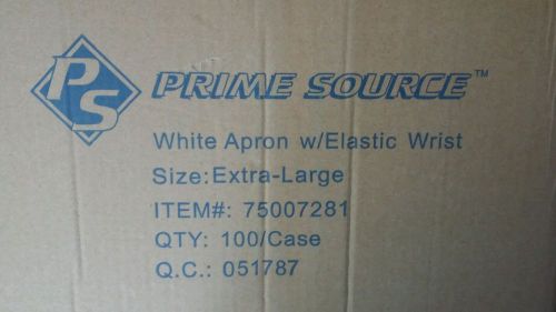 White apron w/Elastic Wrist XL disposable
