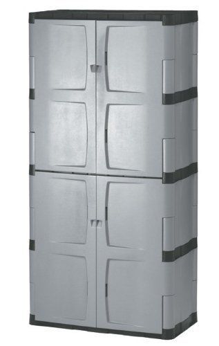Rubbermaid 7083 72-Inch Four-Shelf Double-Door Resin Storage Cabinet