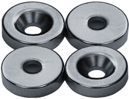 4 Neodymium Magnets 5/8 x 1/8 inch Countersink Ring