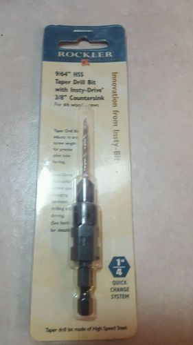 rockler 9/64 hss taper drill bit with insty-drive 3/8 countersink