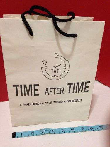 Time After Time (TAT) Watch Co. Paper Shopping Gift Bag with black rope handles