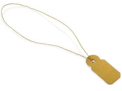 Gold jewelry pricing tags w gold color string - pack of 50 for sale