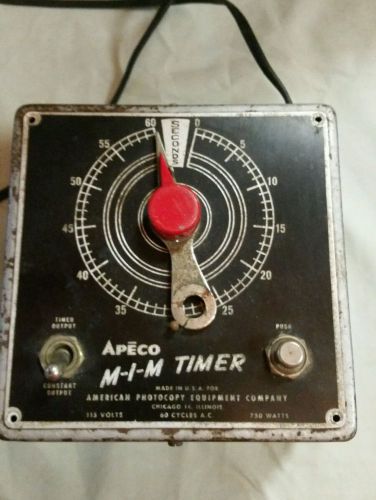 VINTAGE APECO M-I-M Timer  AMERICAN PHOTOCOPY EQUIPMENT CO. MADE IN USA CHICAGO