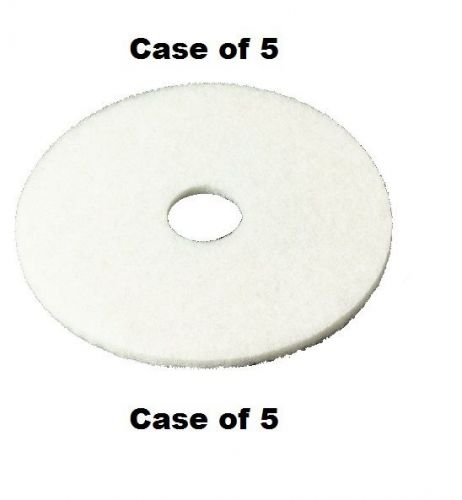 3M White Super Polish Pad 4100, 12&#034; Floor Pad, Machine Use (Case of 5)