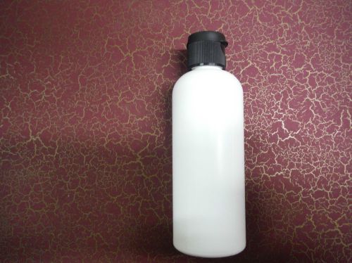 Lot of 30,45,85,120 HDPE 4 oz Bullet Shaped Plastic Bottles 20/410 w/ Black Cap
