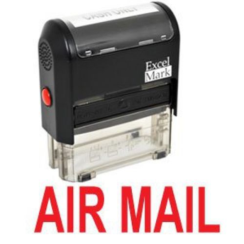 ExcelMark AIR MAIL Self Inking Rubber Stamp - Red Ink (42A1539WEB-R)