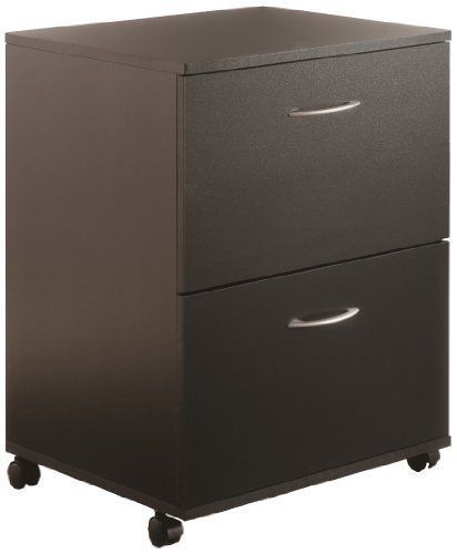 Nexera 6093 2-Drawer Mobile File Cabinet, Black Finish 117444