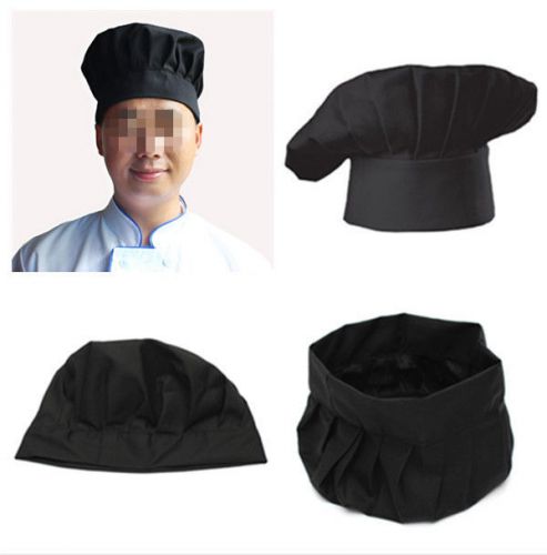 Chef Hat Adjustable Cap Cooking Baker Kitchen Restaurant Black ONE SIZE FIT ALL