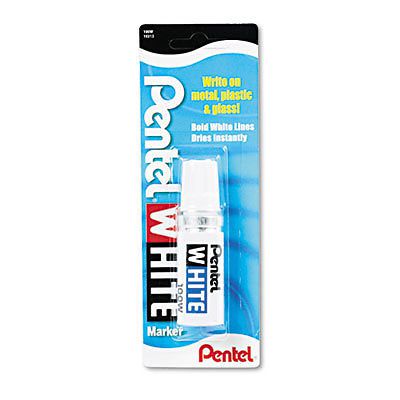 Permanent Marker, Broad Tip, White, Sold as 1 Each
