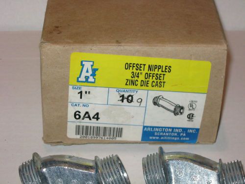 3/4&#034; offset nipples zinc die cast lot (9) - arlington industrial inc #6a4 for sale