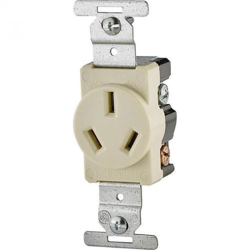 Non-Grounded Single Receptacle, 125/250 V, 20 A, 3 Pole, 3 Wire, Ivory 805V-BOX