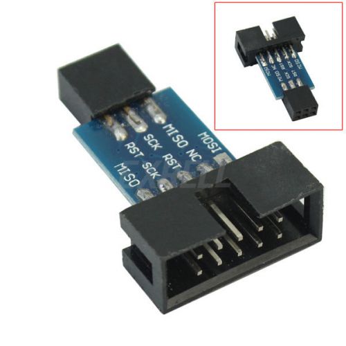 1 Piece 10 Pins to 6 Pins Convertor Adapter for AVRISP USBASP STK500 New