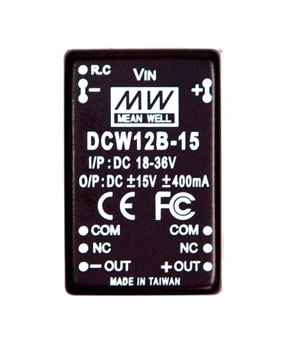 1pc DCW12B-15 DC to DC Converter Vin=24V Vout=±15V Iout=±400mA Po 12W Mean Well