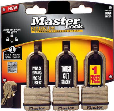 MASTER LOCK CO Magnum 3-Pack 1-3/4 Inch Laminated Padlock