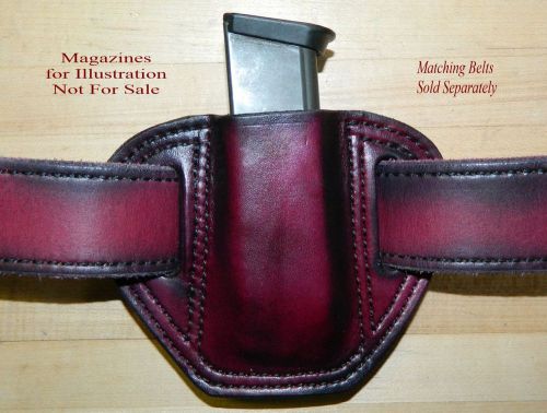 Leather MAG POUCH for 357sig /.40 cal Double Stack magazine fits Sig P229 Mags