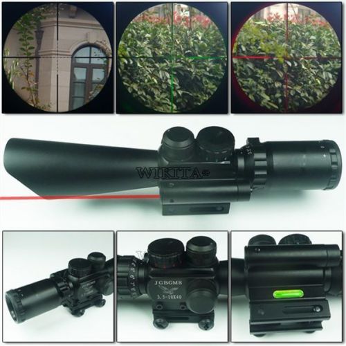 3.5-10x40 Laser Beam Hunting 20mm Mount 10 Level Red Green Holographic