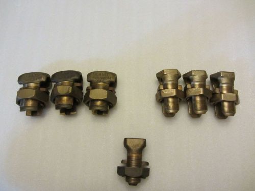 4 burndy ks34 and 3 ilsco ik-500 500mcm split bolts (lot of 7) - free shipping! for sale