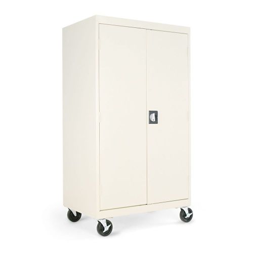 66&#034; Mobile Storage Cabinets, Putty AB95457