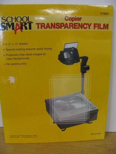 School Smart Copier Transparency Film 8.5 x 11 New 100 Sheets Black on Clear