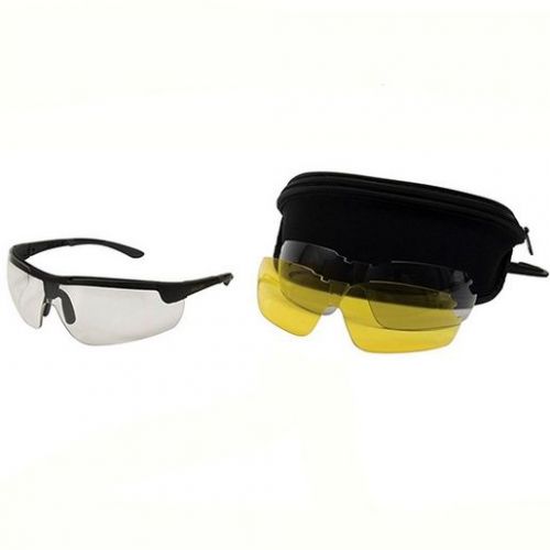Allen Cases 22777 Ion Ballistic Shooting Glasses 3 Lens Set Black Frame