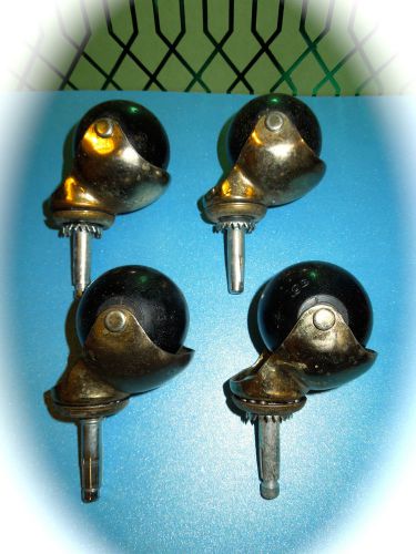 6&#034; diameter ball casters - windsor antique brass - grip neck stem set of 4 for sale