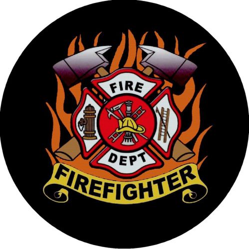 Firefighter Fire &amp; Rescue Hero Drink Coasters Polyester Top Rubber Bottom Setof4