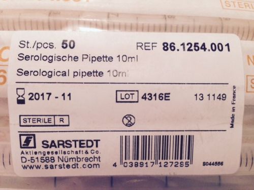 SARSTEDT 10 ml Serological pipette REF 86.1254.001