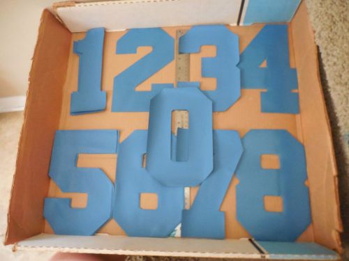 Stahl&#039;s 8 1/2&#034; Blue Vinyl heat pressed numbers