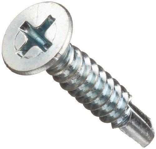 Zinc plated steel self-drilling screw, 82 degrees flat head, phillips drive, #2 for sale