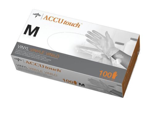 Accutouch synthetic exam gloves vinyl powder free medium cs/1000 mds192075 for sale