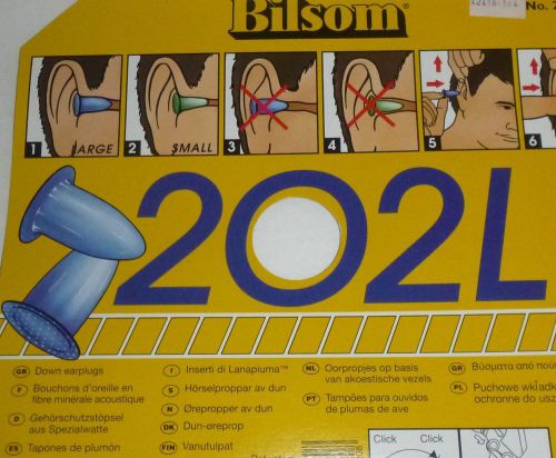 BILSOM DOWN EARPLUGS 202L SIZE LARGE NEW BULK SIZE 400