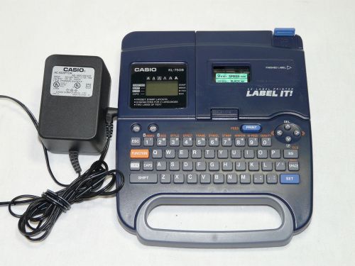 Casio kl-750b label it! label maker thermal printer with power supply for sale